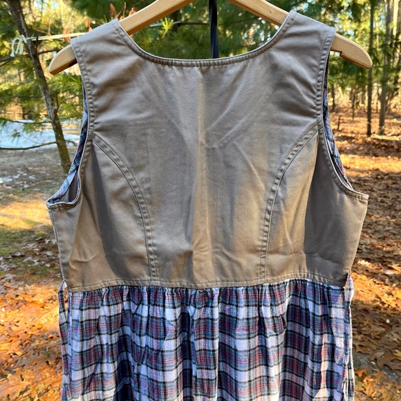 90s Joni Blair Flannel Midi Pinafore Dress Size L - Picture 12 of 15